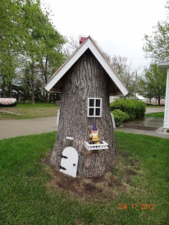 Tree stump gnome house
