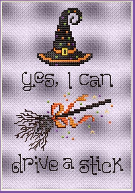 Witches hat and broomstick pattern