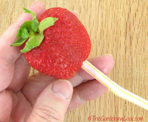 Hulling Strawberries With A Straw