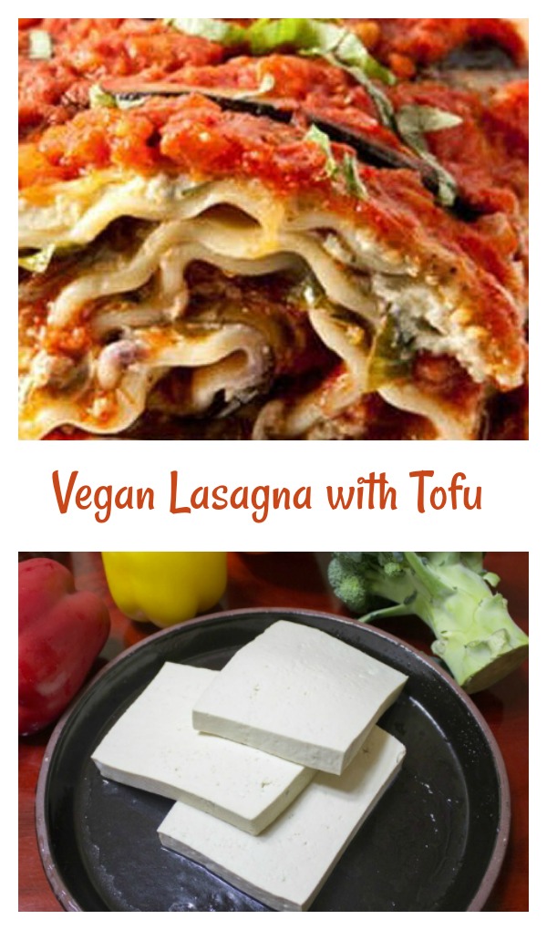 Vegan lasagna with tofu