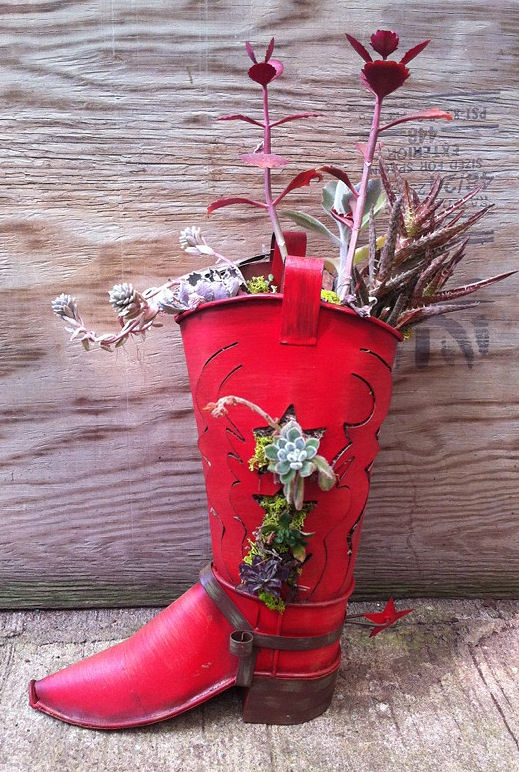 creative boot planter