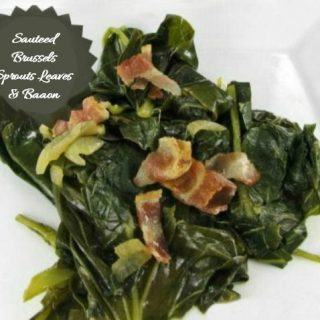 Brussels Sprout Leaves with bacon and garlic