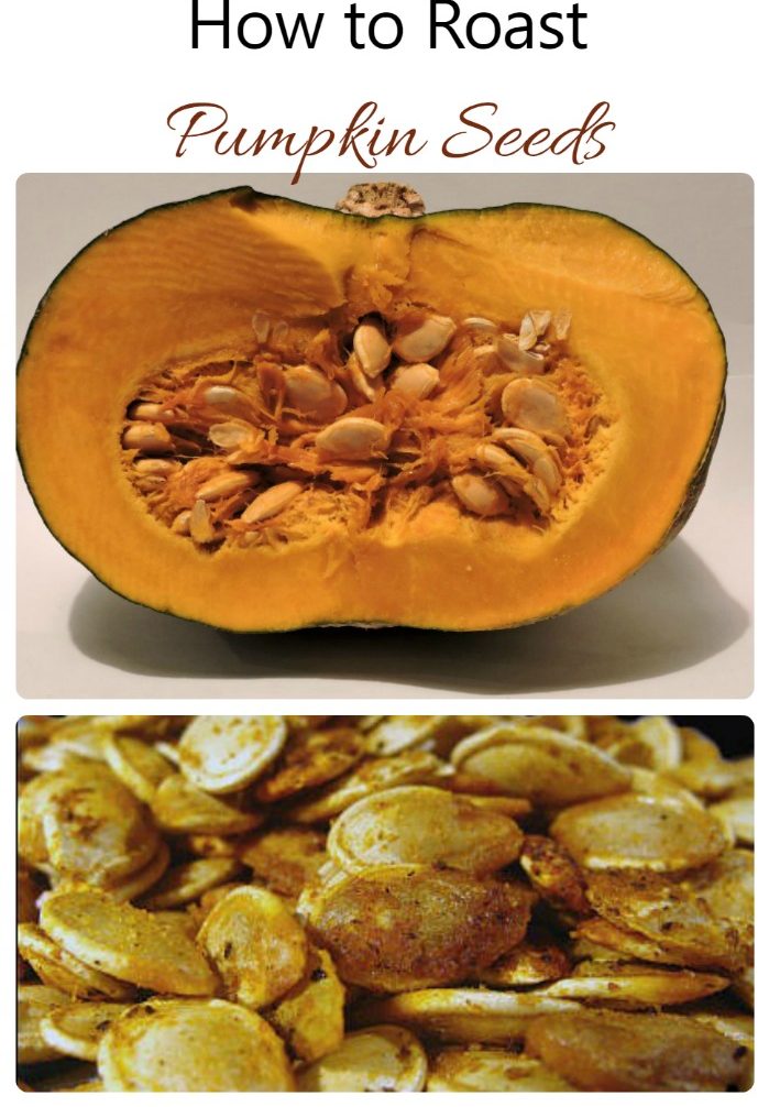 Roasted Pumpkin seeds are super easy to do and make a very healthy snack. It's a fun activity to do with kids after you are done carving the pumpkin! thegardeningcook.com