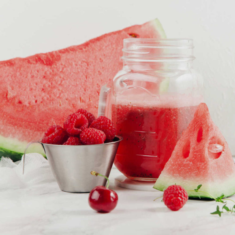Raspberries and watermelon w