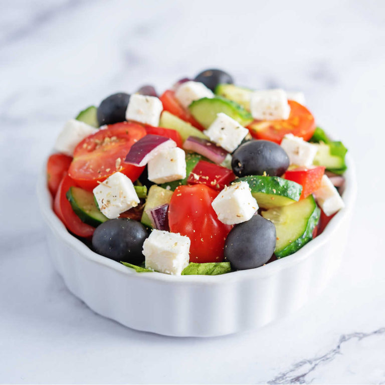 Mediterranean Greek Salad – Goat Cheese, Veggies and Kalamata Olives