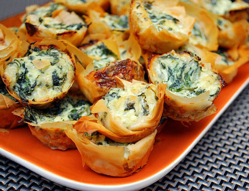 Spinach and feta tarts.