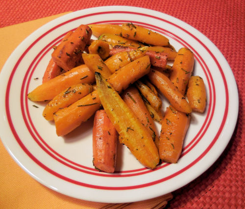 Roasted rosemary and olive oil carrots