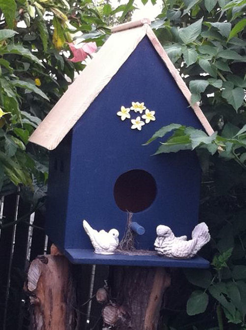 4pcs Mini Bird House Nest Wooden Nest House Bird Box Wood Birdhouse Garden Decor 