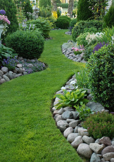 Natural path with rocks edging the border