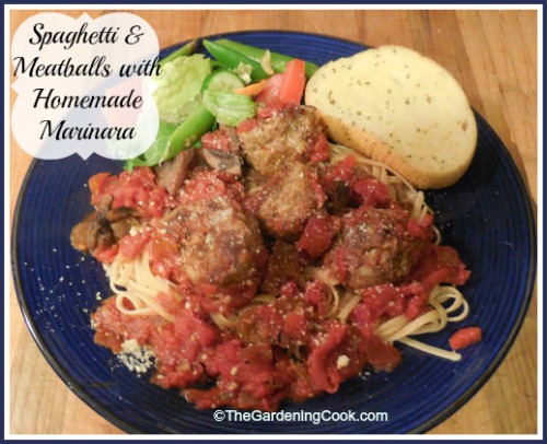 Spaghetti and Meatballs with Homemade marinara sauce