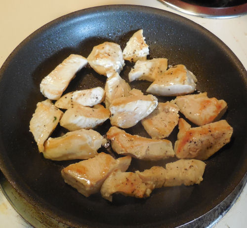 Browned chicken pieces