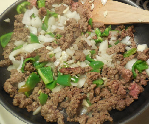 onions peppers and beef