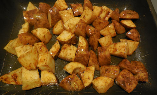 Spicy baked potatotes