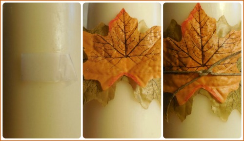 Candle with leaves