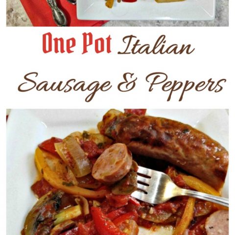 This one pot Italian sausage and peppers recipe is full of flavor, easy to make and easy to clean up after.