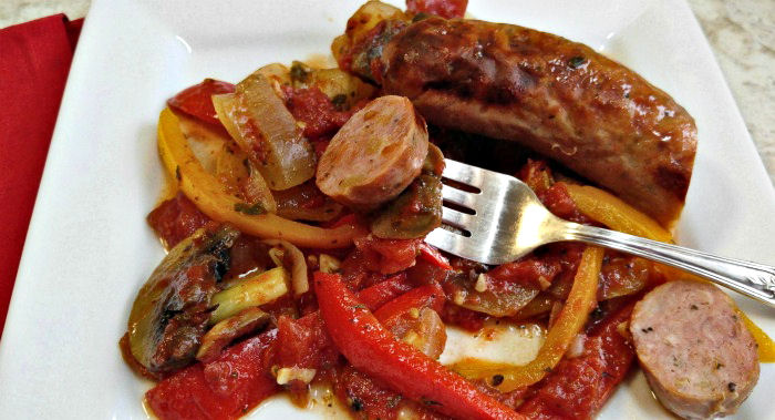 Tasting Italian sausages and peppers