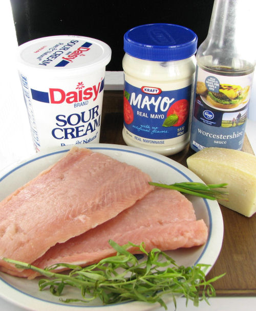 ingredients for Parmesan Crusted Salmon with Tarragon