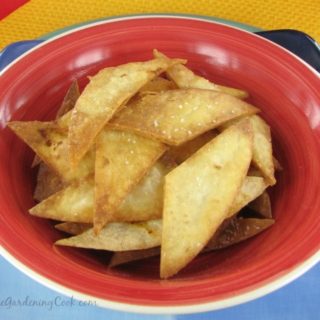 DIY homemade fried tortilla chips