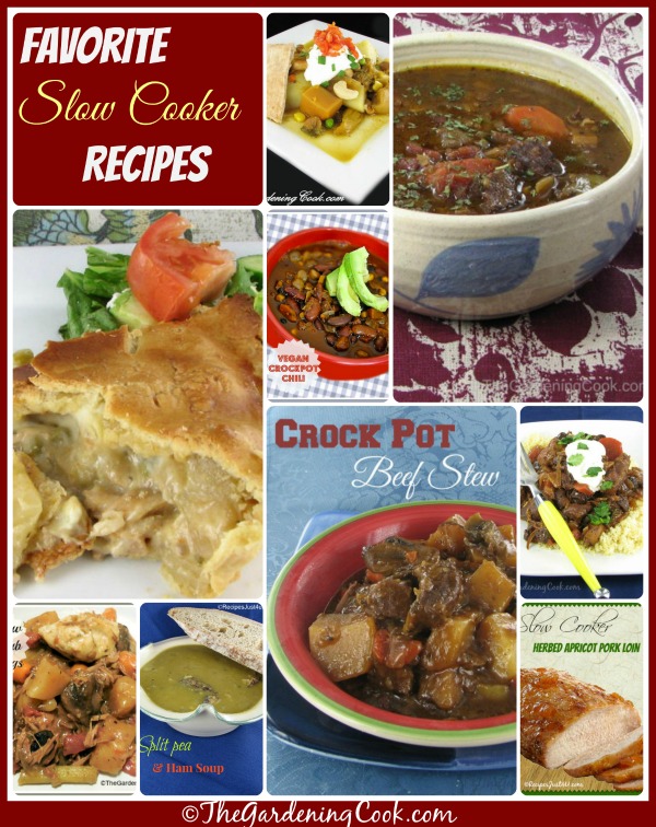 Why slave over the stove at dinner time? Try one of these delicious slow cooker recipes. Prepare in the morning and serve at night! See them all at https://thegardeningcook.com/easy-slow-cooker-recipes/
