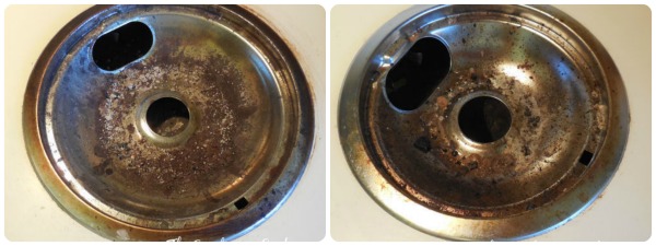 dirty burner drip pans
