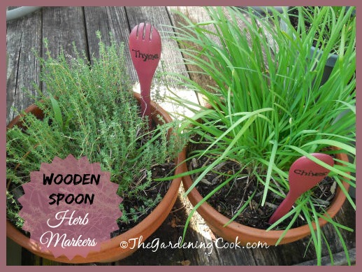 DIY Wooden Spoon Herb Plant markers
