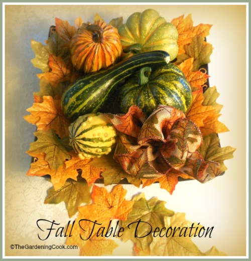 Platter decorated with ghourds for fall