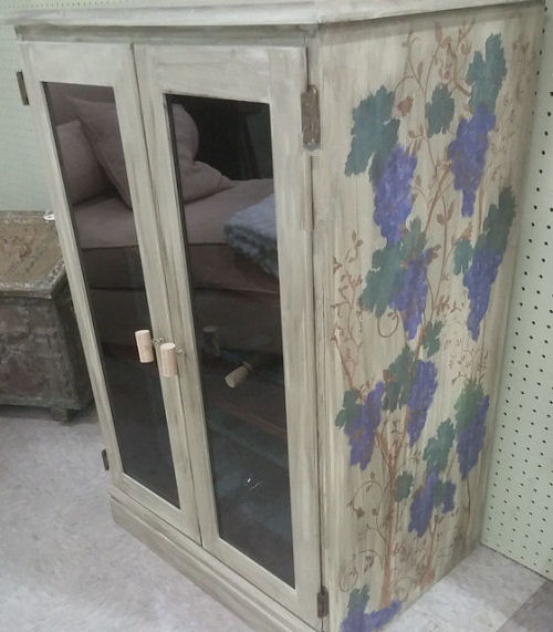 Hand painted wine cabinet
