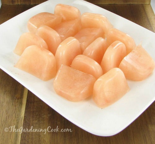 ice cubes from fruit