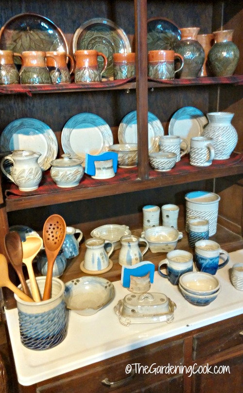 Rustic pottery display