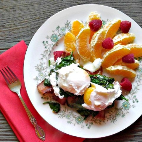 Use spinach under eggs instead of toast for a gluten free diet