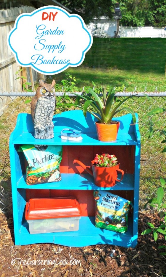 DIY Old Bookcase Garden Make Over