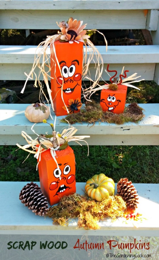Scrap Wood Pumpkins - DIY Fall Pumpkin Project- The Gardening Cook