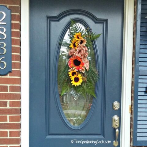 Festive autumn front door swag