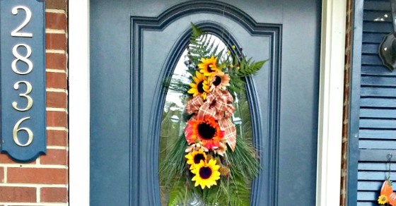 Festive autumn front door swag