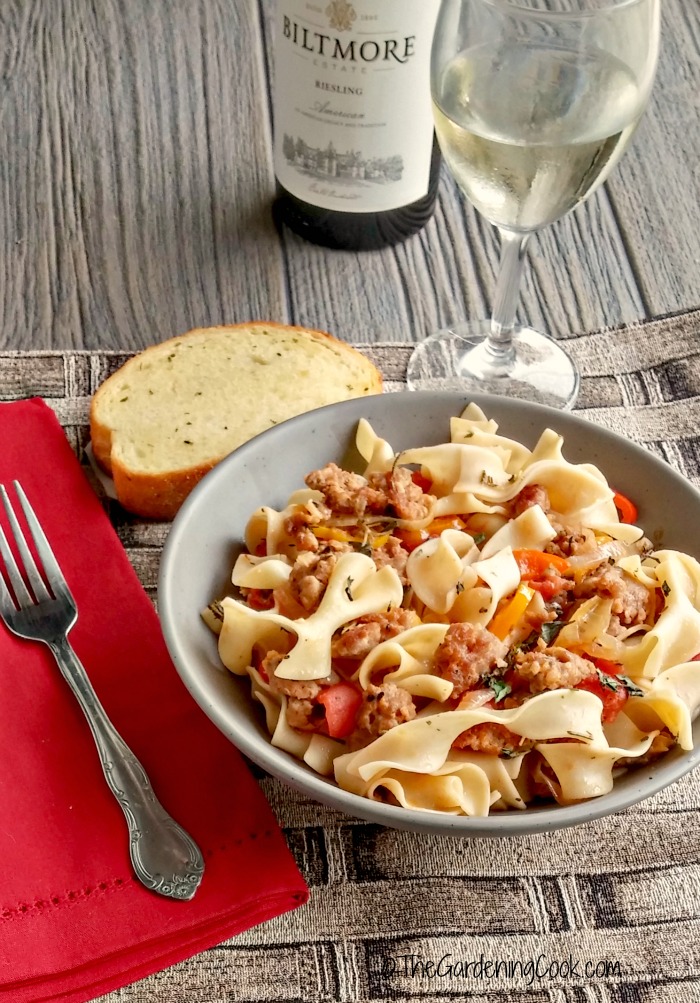 Mild Italian casserole with drunken noodles. Perfect for a cold autumn night.