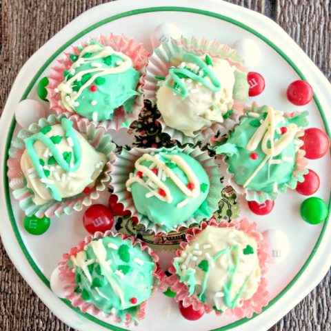 These Funfetti&reg; peppermint chocolate truffles are the perfect bite to finish any holiday meal. They are easy to make and taste just delicious.