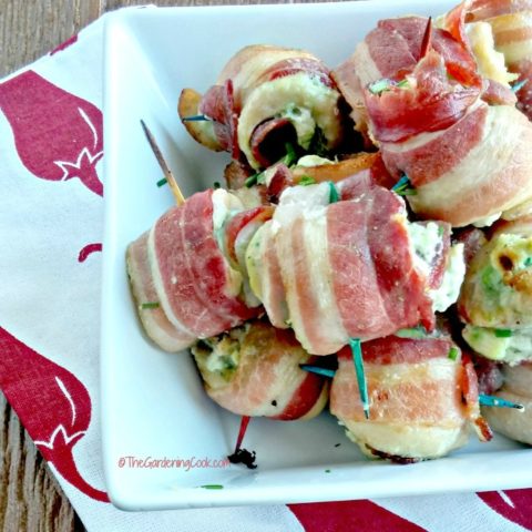 Spicy bacon wrapped chicken appetizer