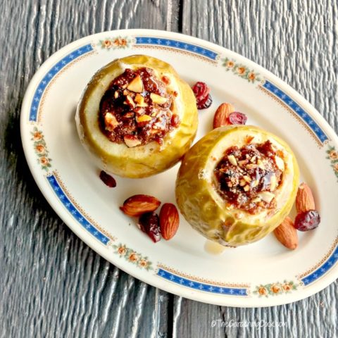 Paleo Nutella Cranberry Baked Apples