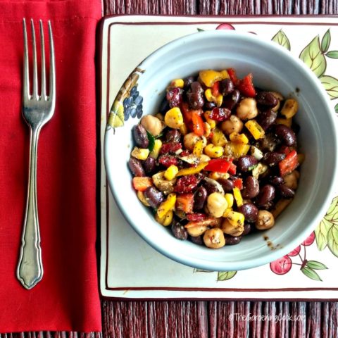 Mediterranean bean & chick pea salad.