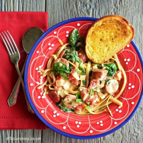 spinach sausage fettuccine recipe
