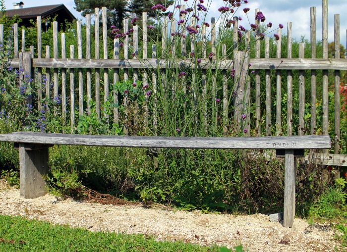 Plank garden bench