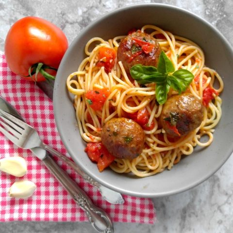 Abruzzese Meatballs in a home made buttery tomato sauce
