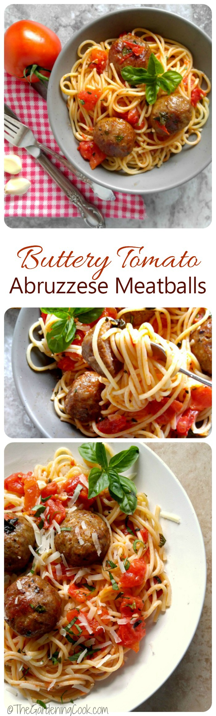 These Abruzzese Italian meatballs in a home made buttery tomato sauce are easy enough for a busy weeknight and also perfect for entertaining. thegardeningcook.com #CarandoMeats #sponsored