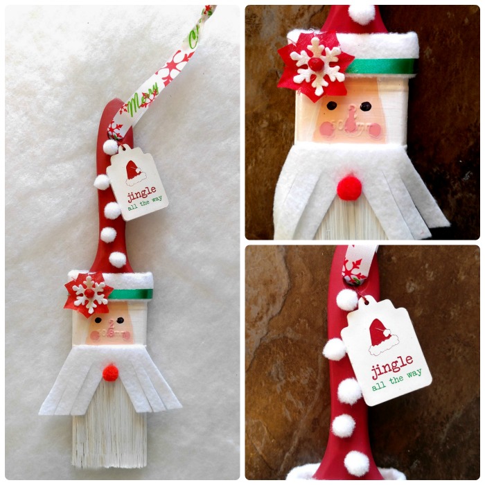 This Santa Paintbrush Ornament is whimsical and fun to make and will look cute on a Christmas tree or as a wall hanging.
