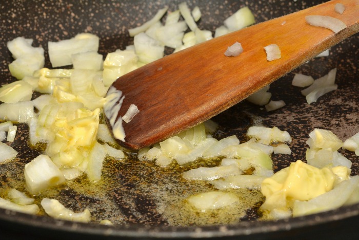 Cooked onions in butter