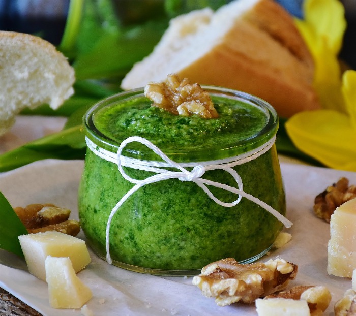 Fresh pesto can be frozen for later use