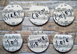 DIY Music Sheet Coasters - Perfect Coaster for the Music Lover