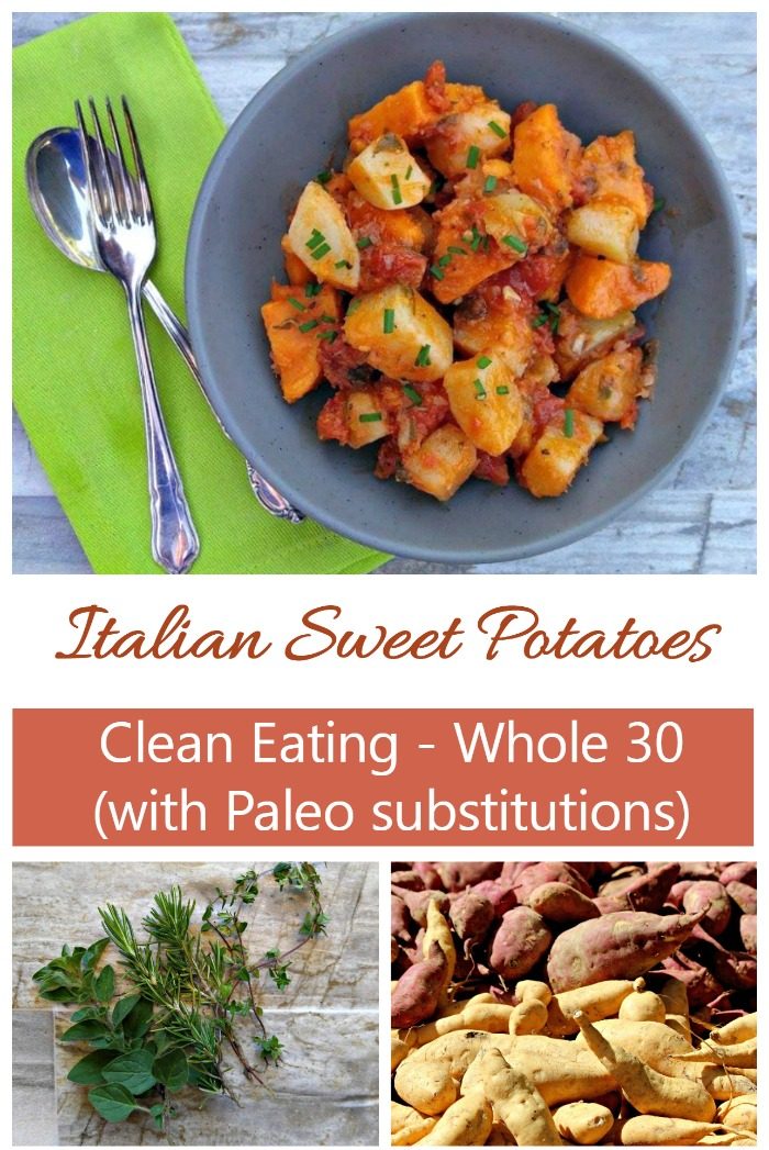 These amazing Italian sweet potatoes are full of the flavor of fresh home grown herbs. They make a wonderful side dish and are great as leftovers.