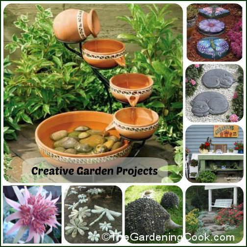8 creative gardening ideas in a collage.