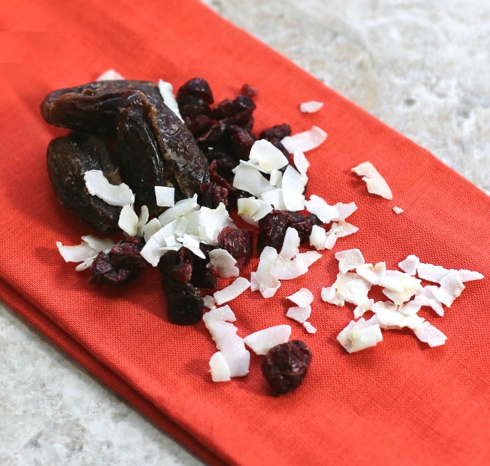 Dates, cranberries and flaked coconut add natural sweetness to baked goods.